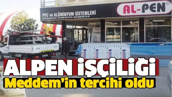 AL-PEN mağazasında Meddem işine ait tabela